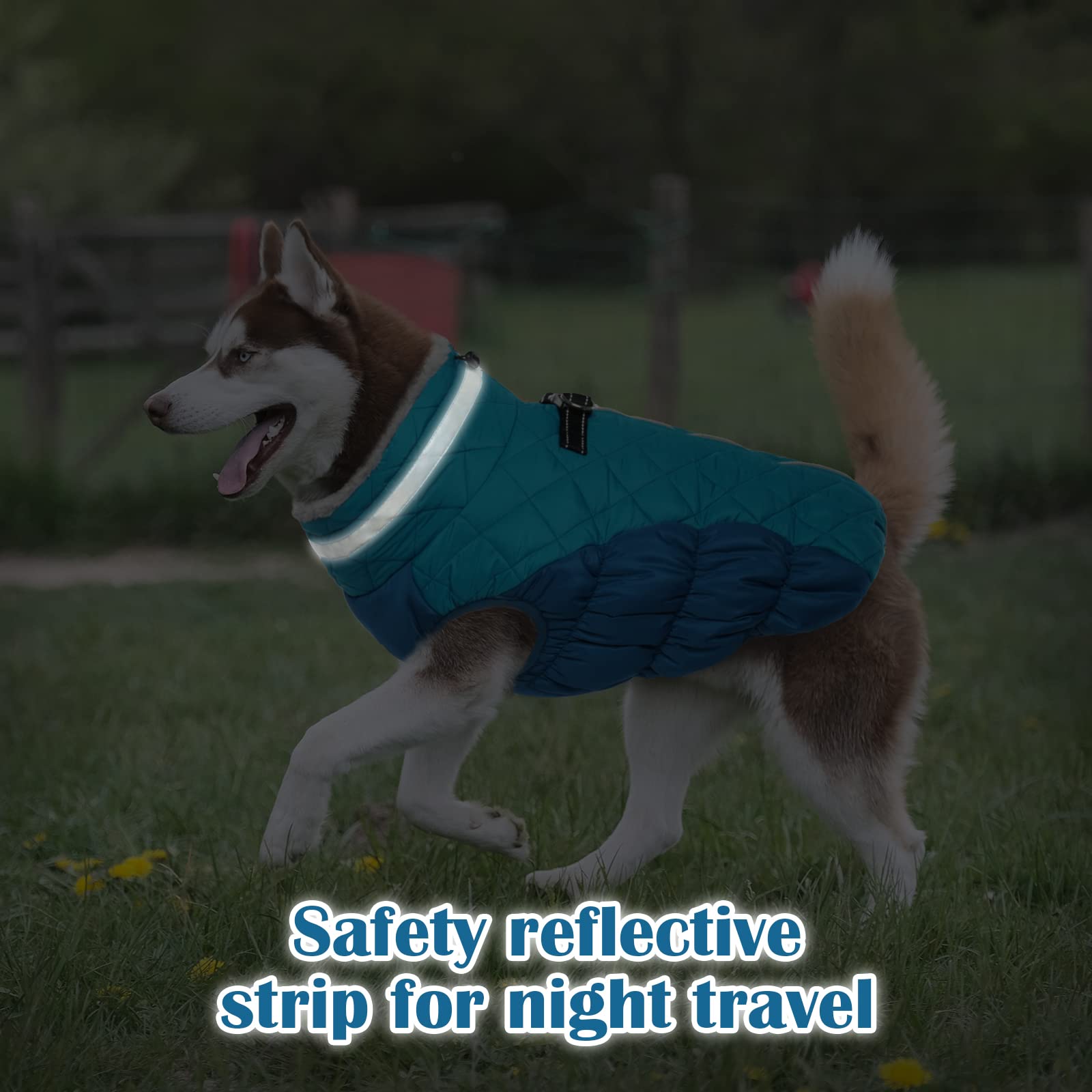 Ouobob Dog Coats For Large Dogs,Xl Dog Coat,Warm Fleece Winter Coat With D-Ring,Back Zipper Pet Jacket For Large Dogs,Waterproof